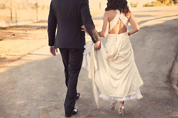 alternative portrait of happy couple - photo by Southern California wedding photographers Callaway Gable